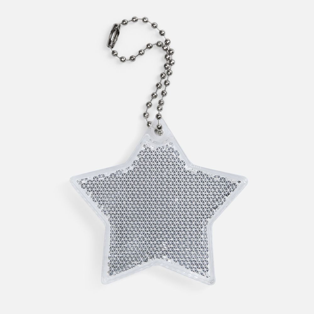 Пешеходный светоотражатель с цепочкой «Звезда» с логотипом  | Print Logo