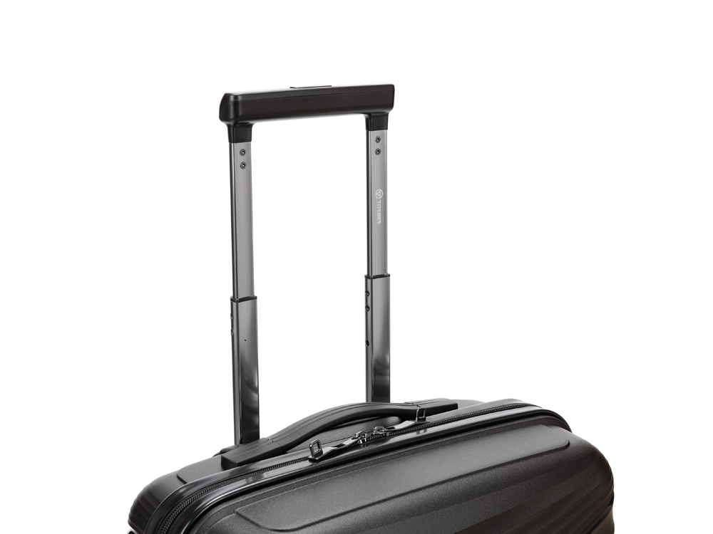 Чемодан TORBER НЕВО, чёрный, полипропилен, 40 х 25 х 55 см, 32 л