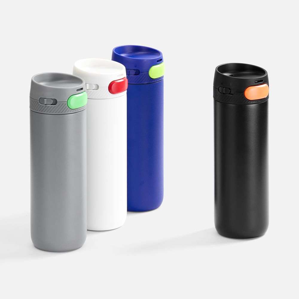 Термостакан X1 с цветной кнопкой — пример нанесения логотипа (andor) | Print Logo