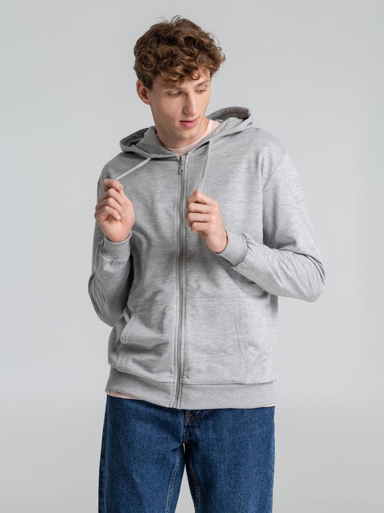 Толстовка на молнии с капюшоном Siverga 2.0, серый меланж, размер 5XL