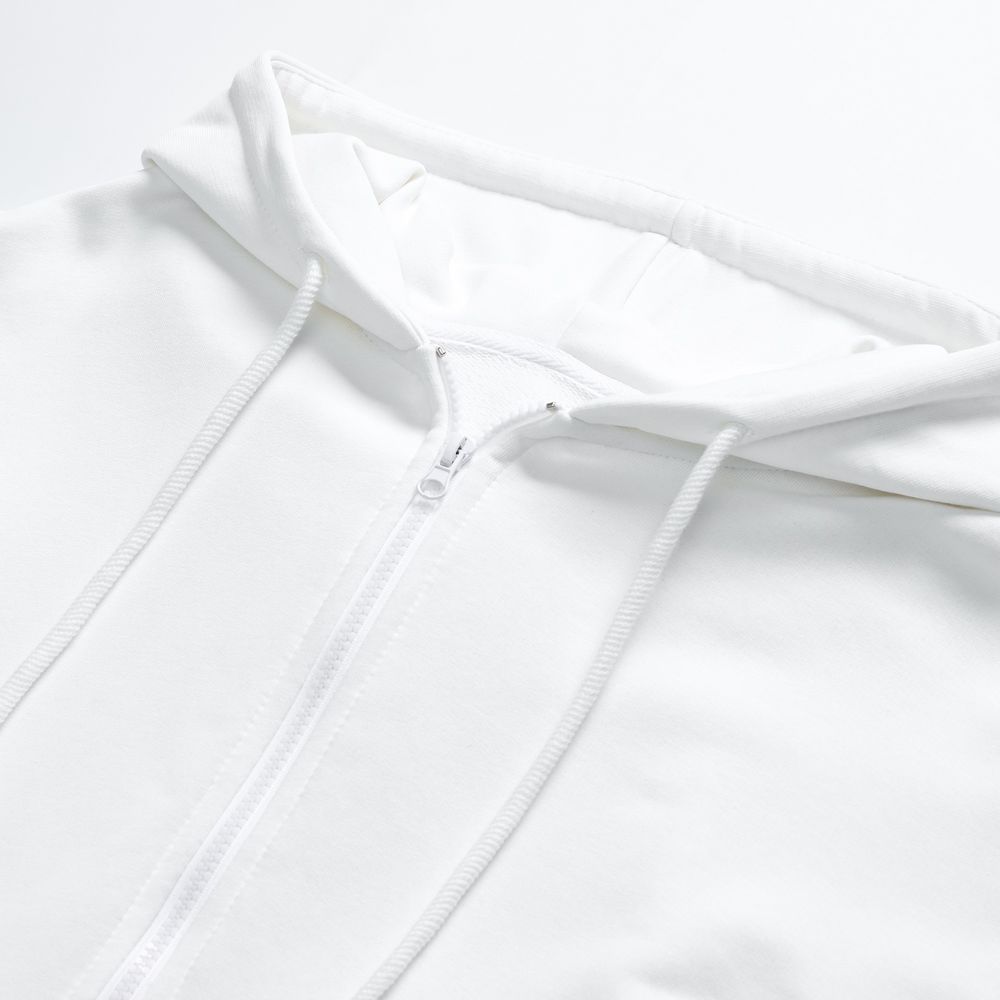 Толстовка унисекс оверсайз на молнии Zippy Terry, белая, размер XL/XXL