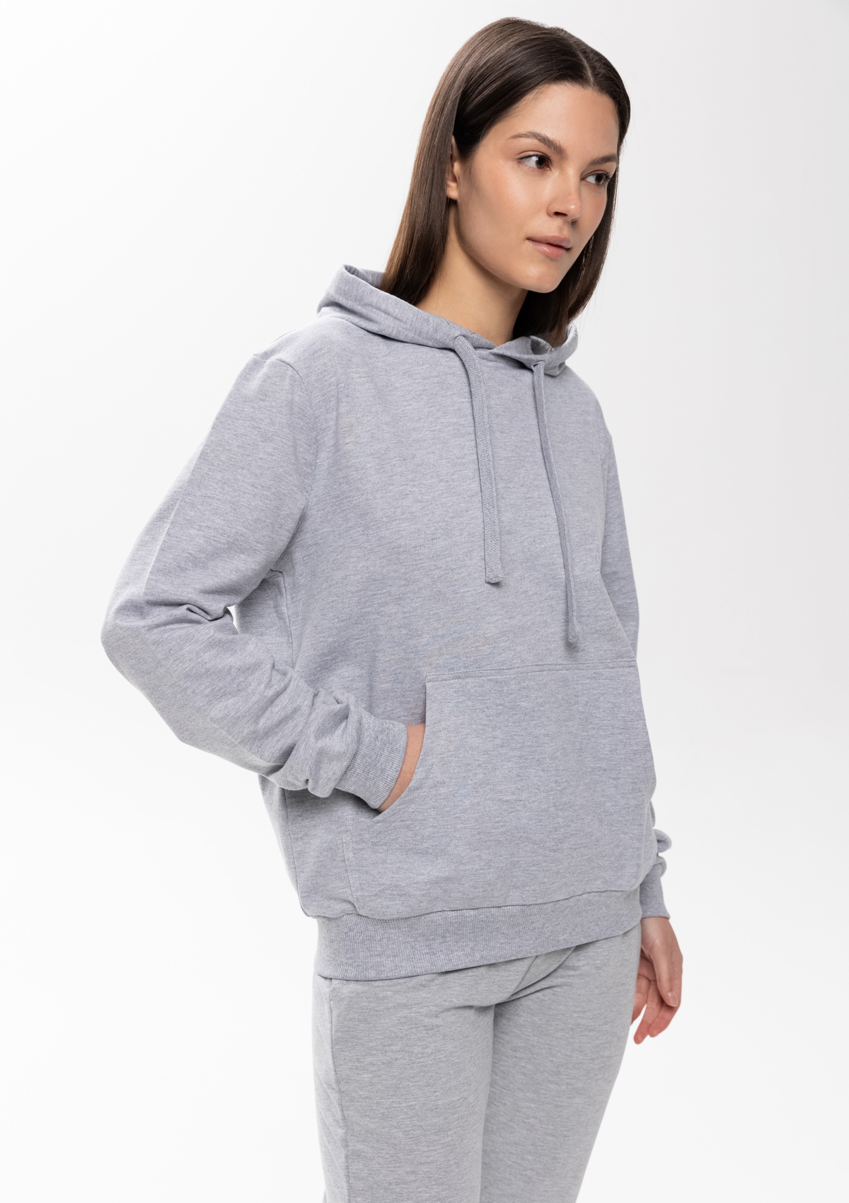 Худи унисекс STAN футер без начёса 260, 23, Серый меланж,  (50/60)  (40/3XS)