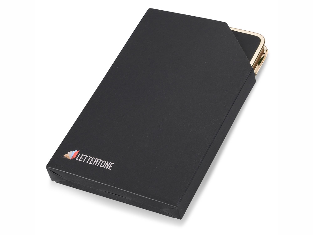 Блокнот Golden Rim, черный/золотистый. Lettertone
