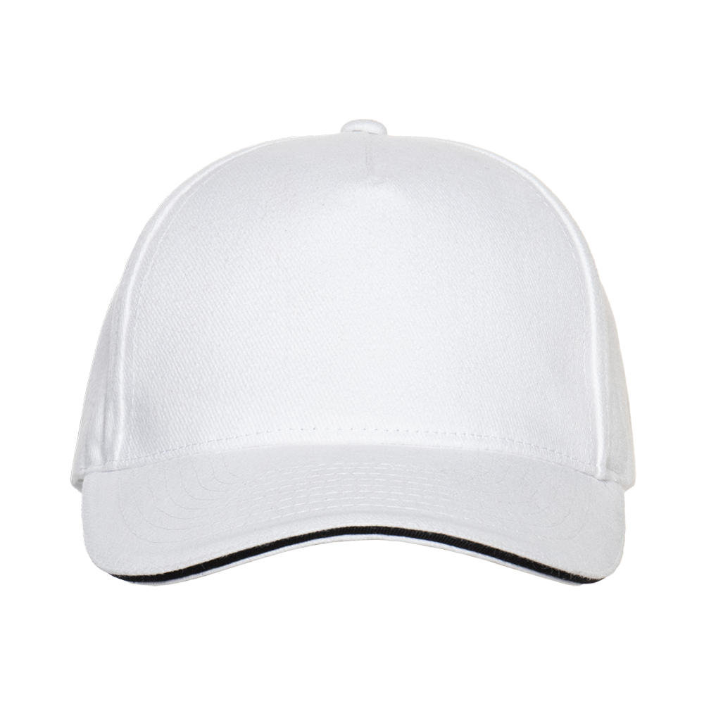 Бейсболка с кантом STAN 5 клиньев хлопок 280, 11K, Белый,  (10/1)  (56-58/ONE SIZE)