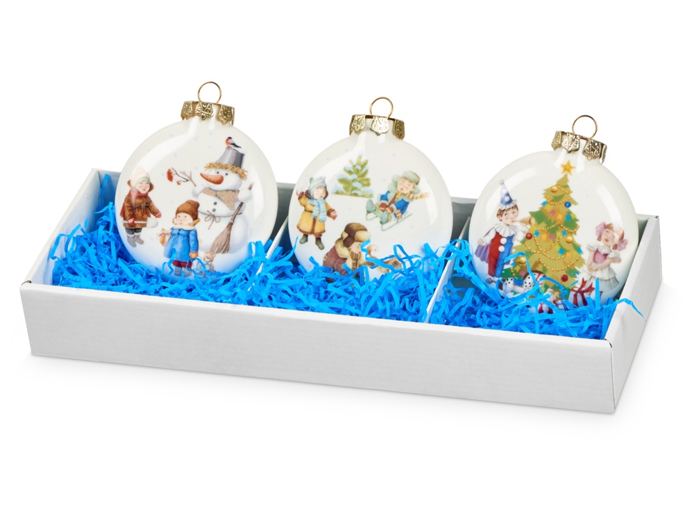 Набор игрушек Медальон Новогодние забавы с логотипом  | Print Logo