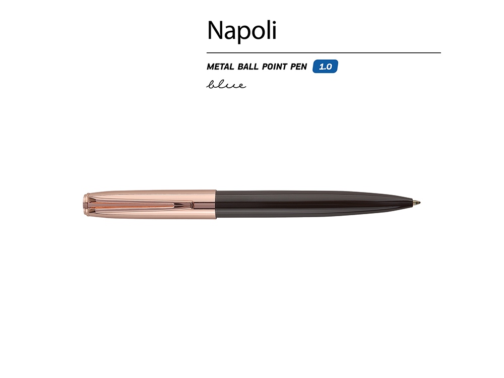 Ручка металлическая шариковая Napoli, коричневый/розовое золото