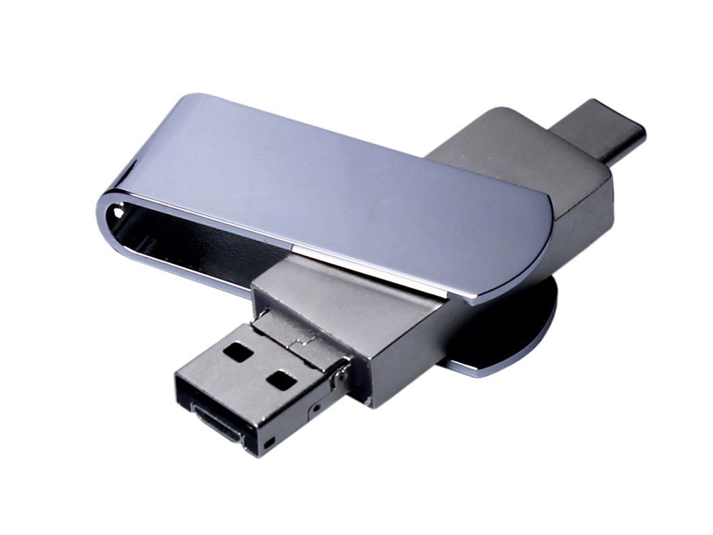 USB 3.0-флешка на 32 Гб 3-в-1 с разъемами Micro USB и USB-C с логотипом  | Print Logo
