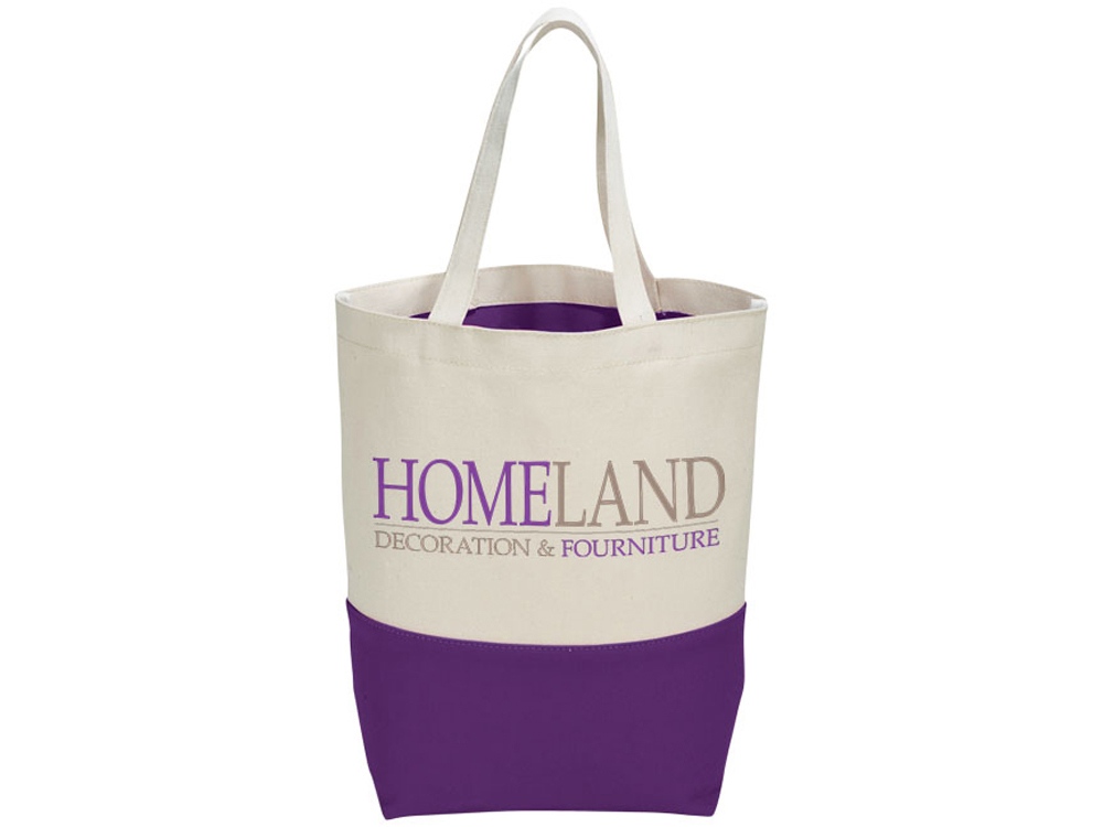 Сумка хлопковая Colour Pop, натуральный/пурпурный