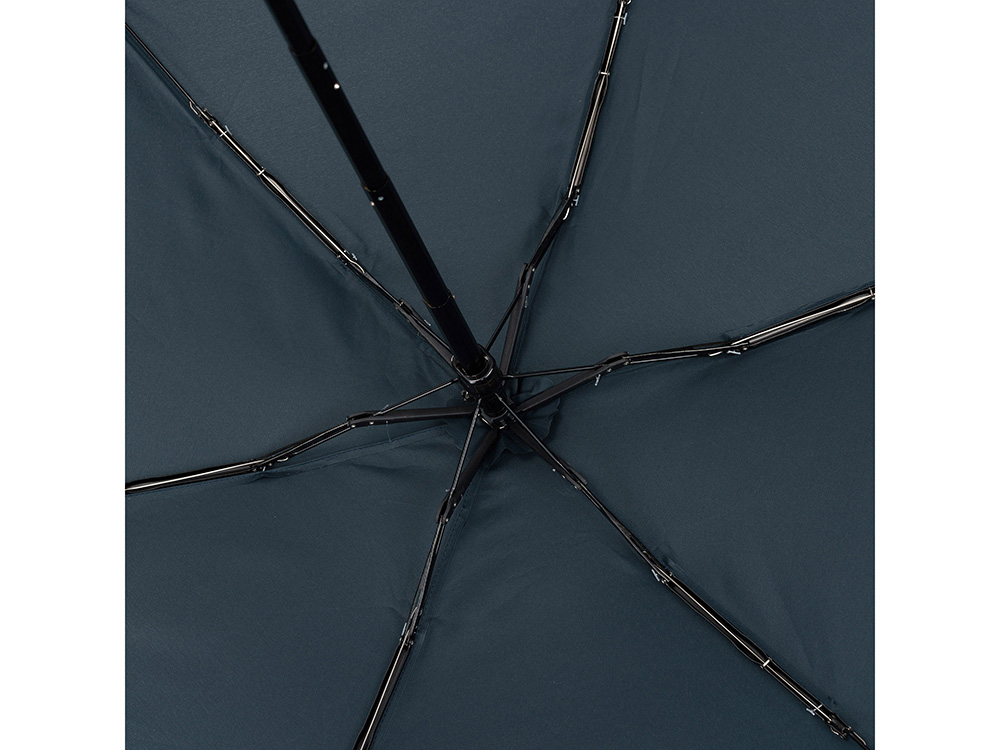 Зонт складной женский TORBER, механика, 5 сложений, синий, каркас алюминий, эпонж, пластиковая ручка, диаметр 91 см