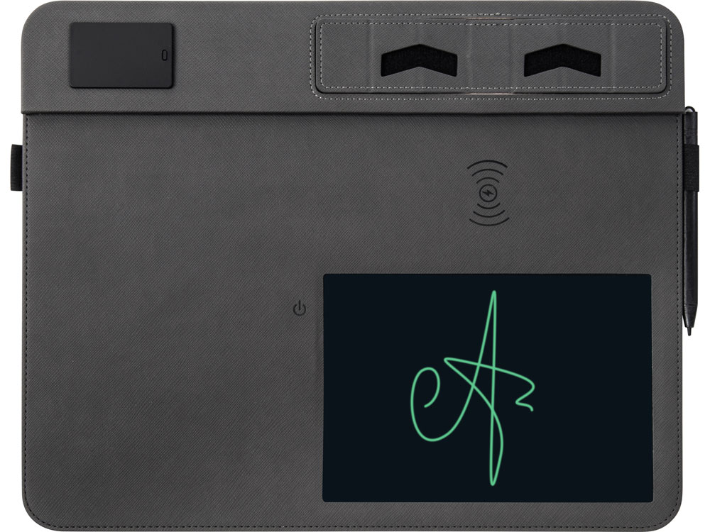 Многофункциональный коврик для мыши Multi Pad с беспроводной зарядкой и LCD экраном, 10 Вт, черный