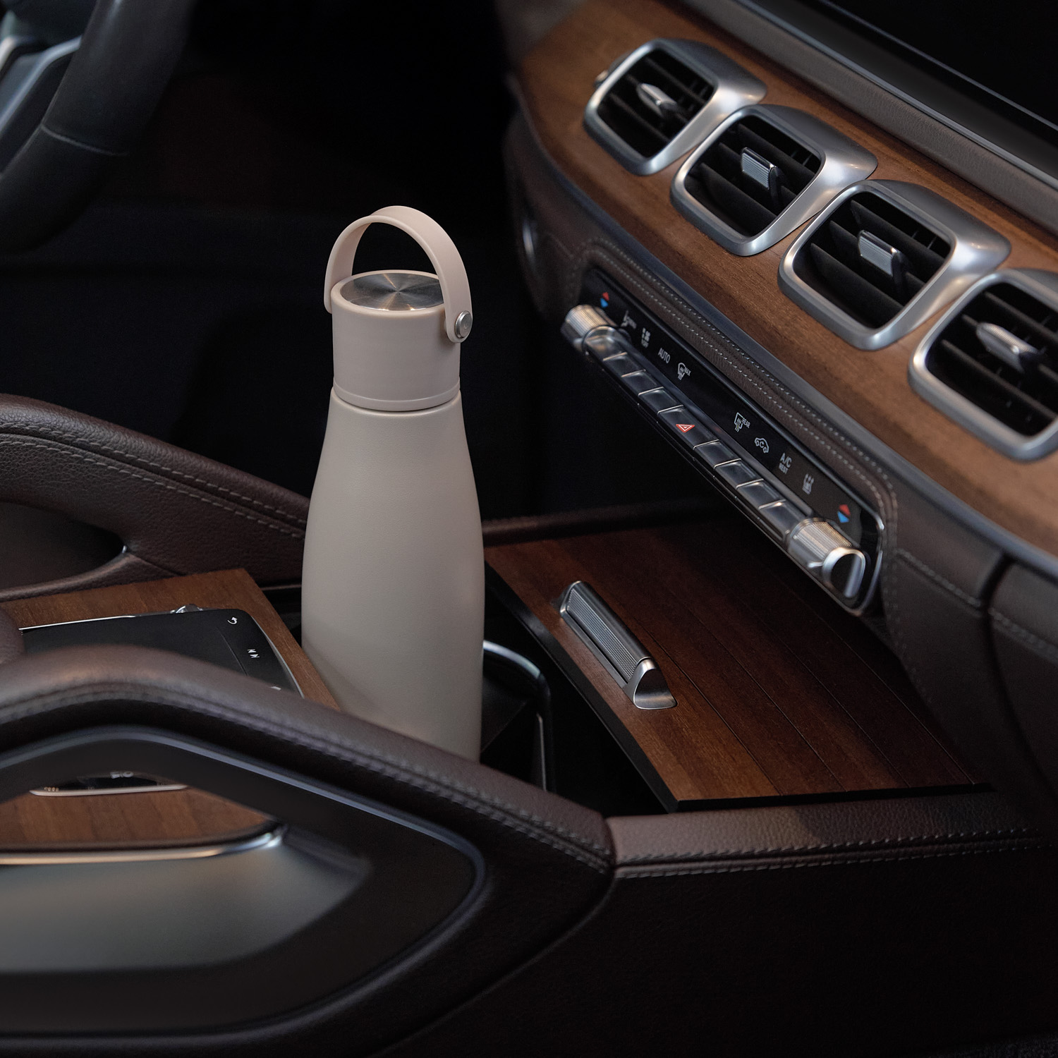 Термобутылка вакуумная герметичная Боска, бежевая