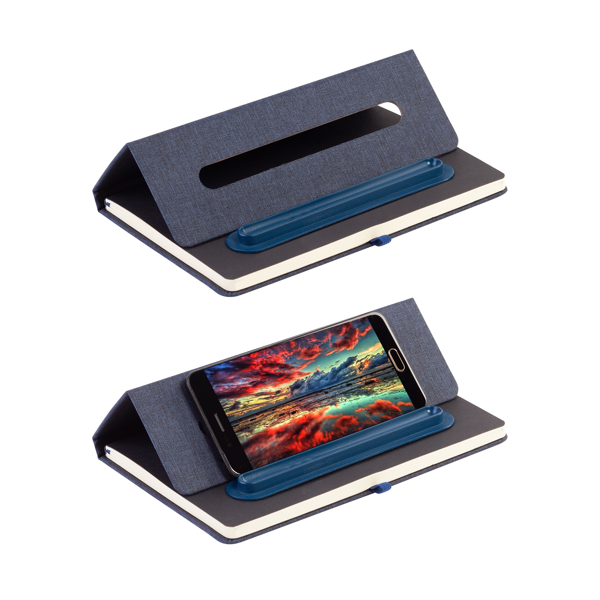 Блокнот "Magnet" с ручкой Ray на магните, с подставкой под смартфон фото на сайте Print Logo.