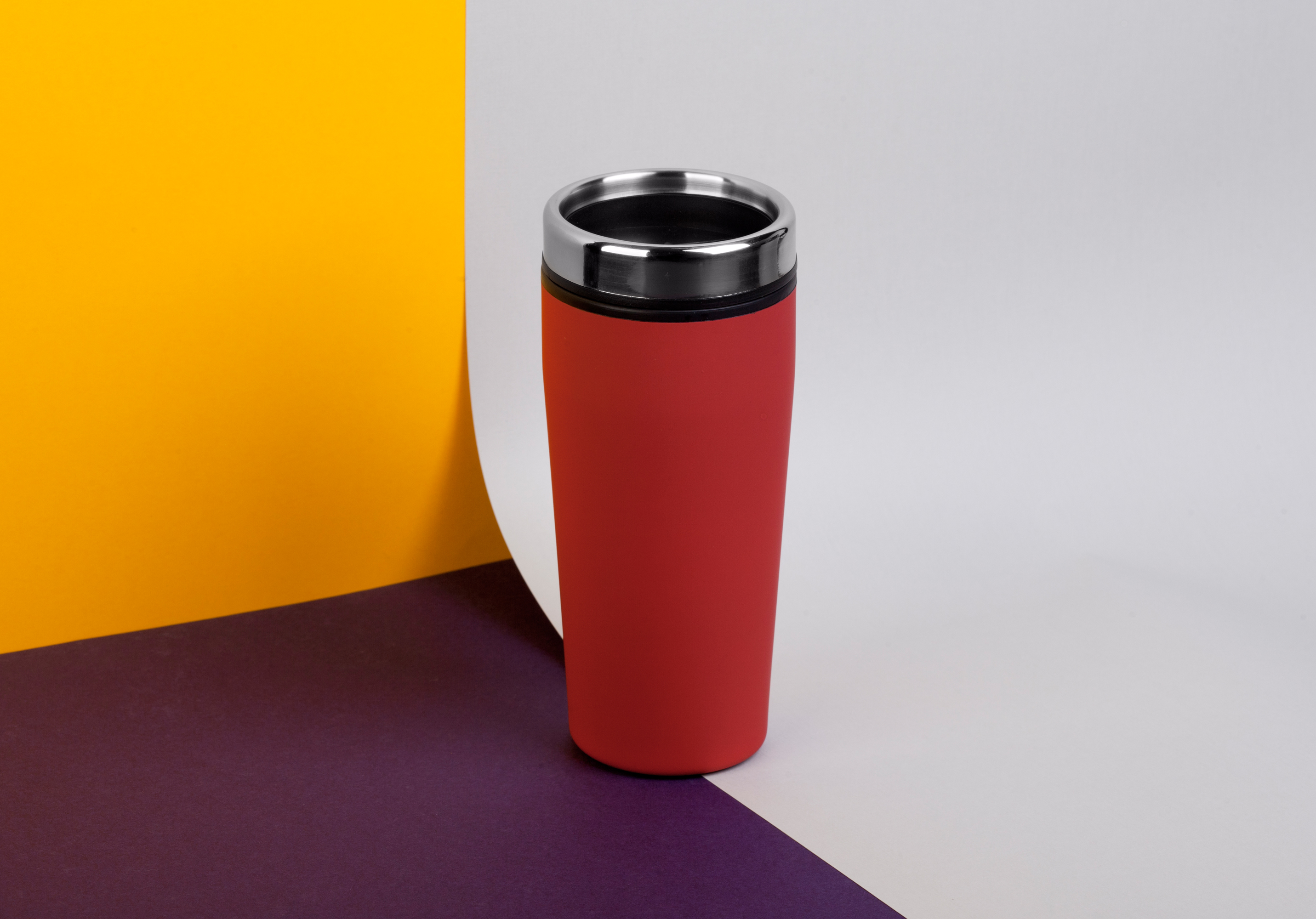 Термостакан "Европа" 500 мл, покрытие soft touch, фиолетовый