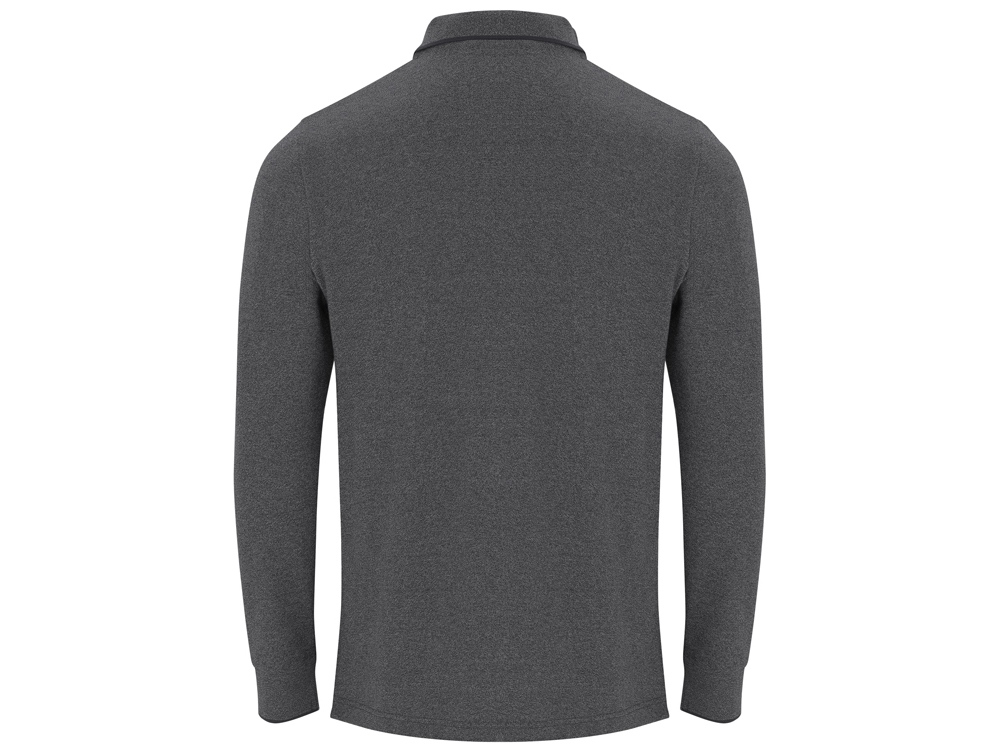 Рубашка поло Dylan мужская с длинным рукавом, меланжевый черный