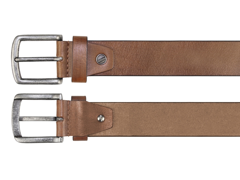 Ремень KLONDIKE Creek, односторонний, натуральная воловья кожа, цвет коньячный, 130 х 4 см