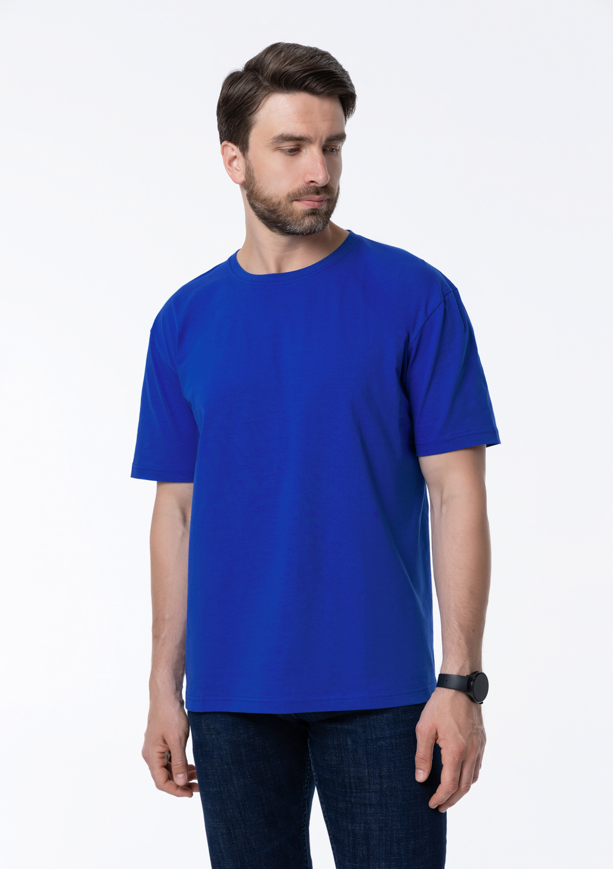 Футболка унисекс без бокового шва STAN хлопок 160, 02, Синий,  (16/1)  (48/M)