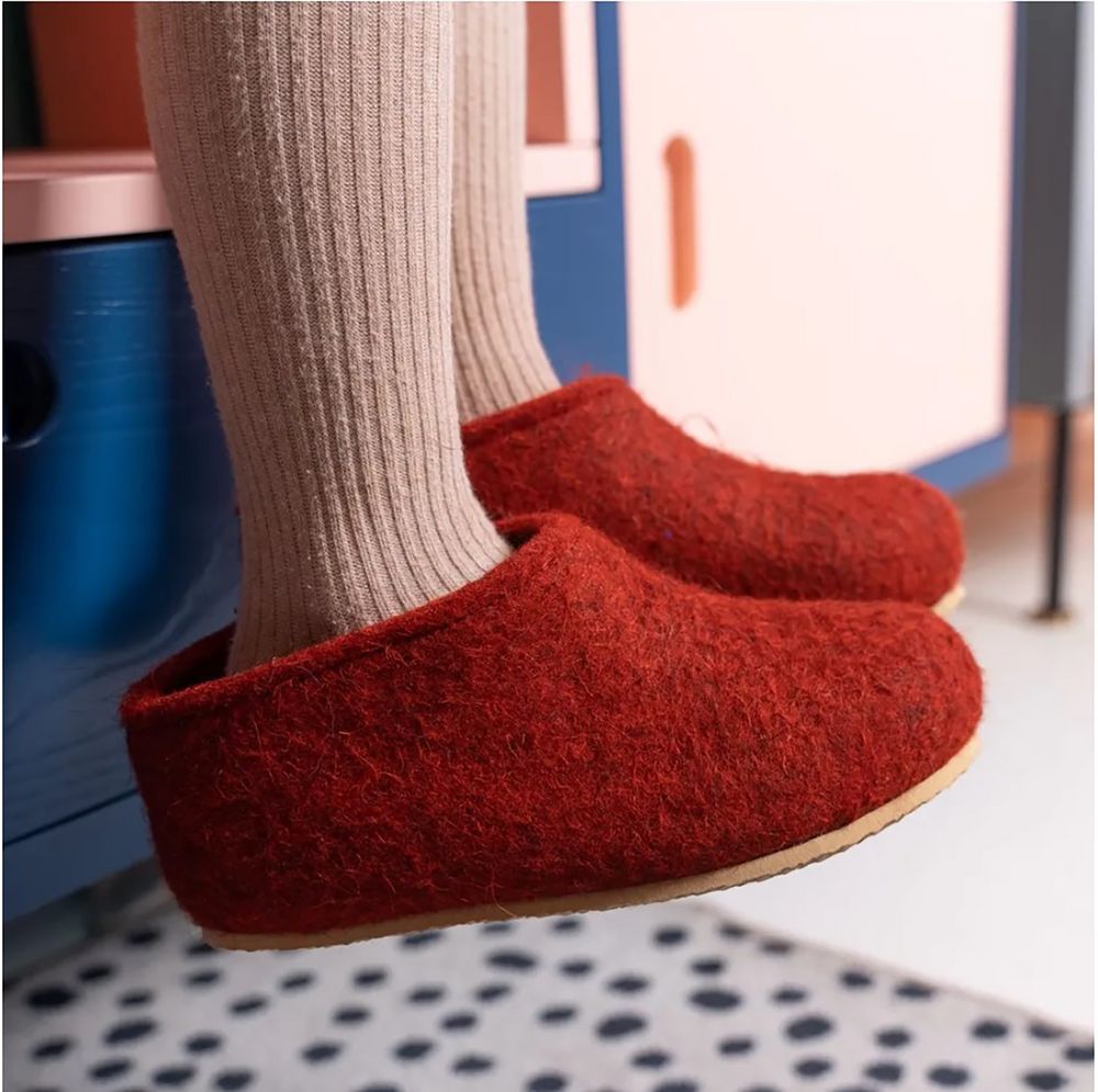 Домашние валенки Cant, красно-коричневые (терракот), размер 47