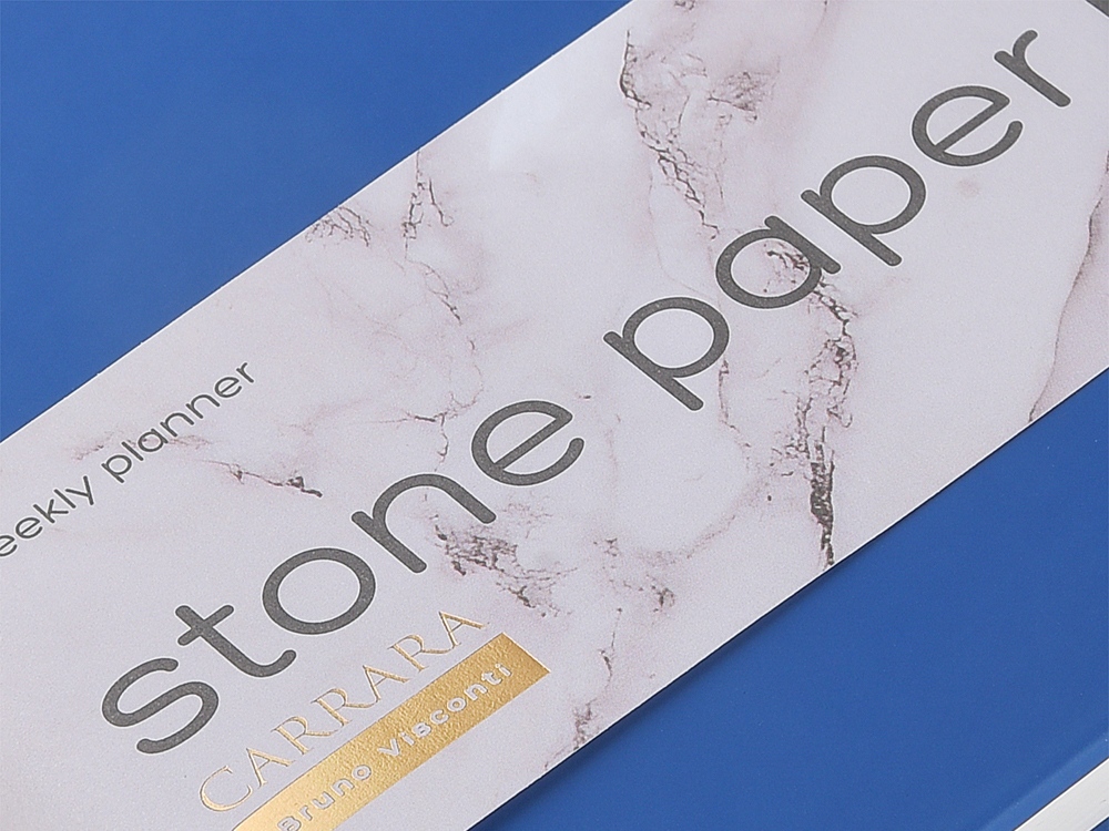 Еженедельник с каменной бумагой А5+ Carrara, синий