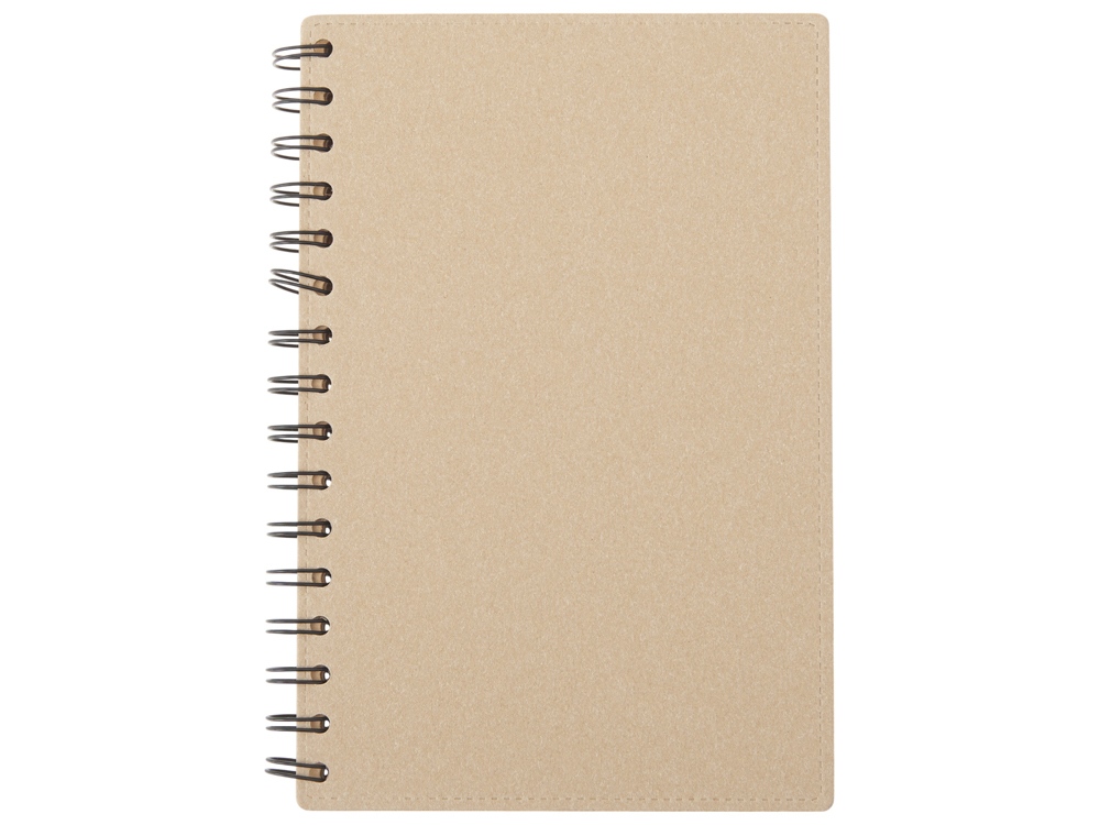 Блокнот на спирали в картонной обложке с переработанной бумагой Mania, натуральный