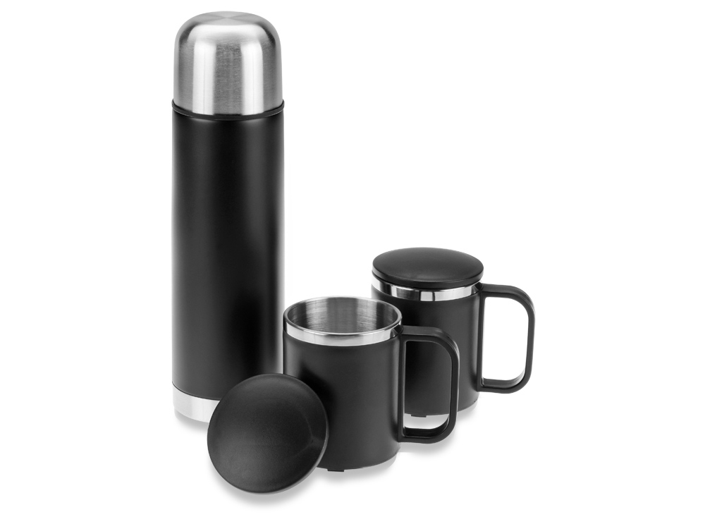 Набор Лисбон: термос и 2 термокружки с логотипом  | Print Logo