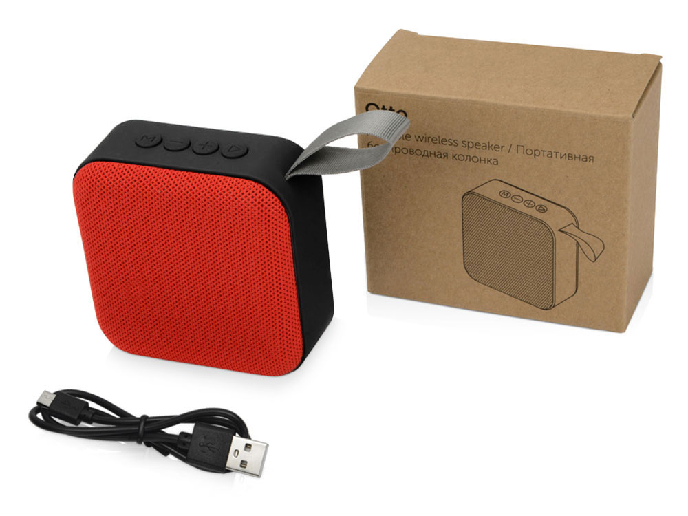 Портативная колонка Otto, красный/черный (Р)