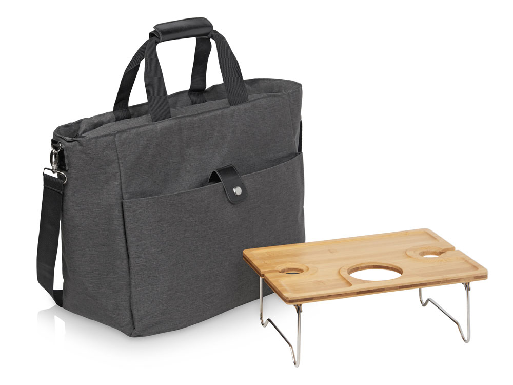Набор для пикника Fabar сумка-холодильник и бамбуковый столик на ножках фото на сайте Print Logo.