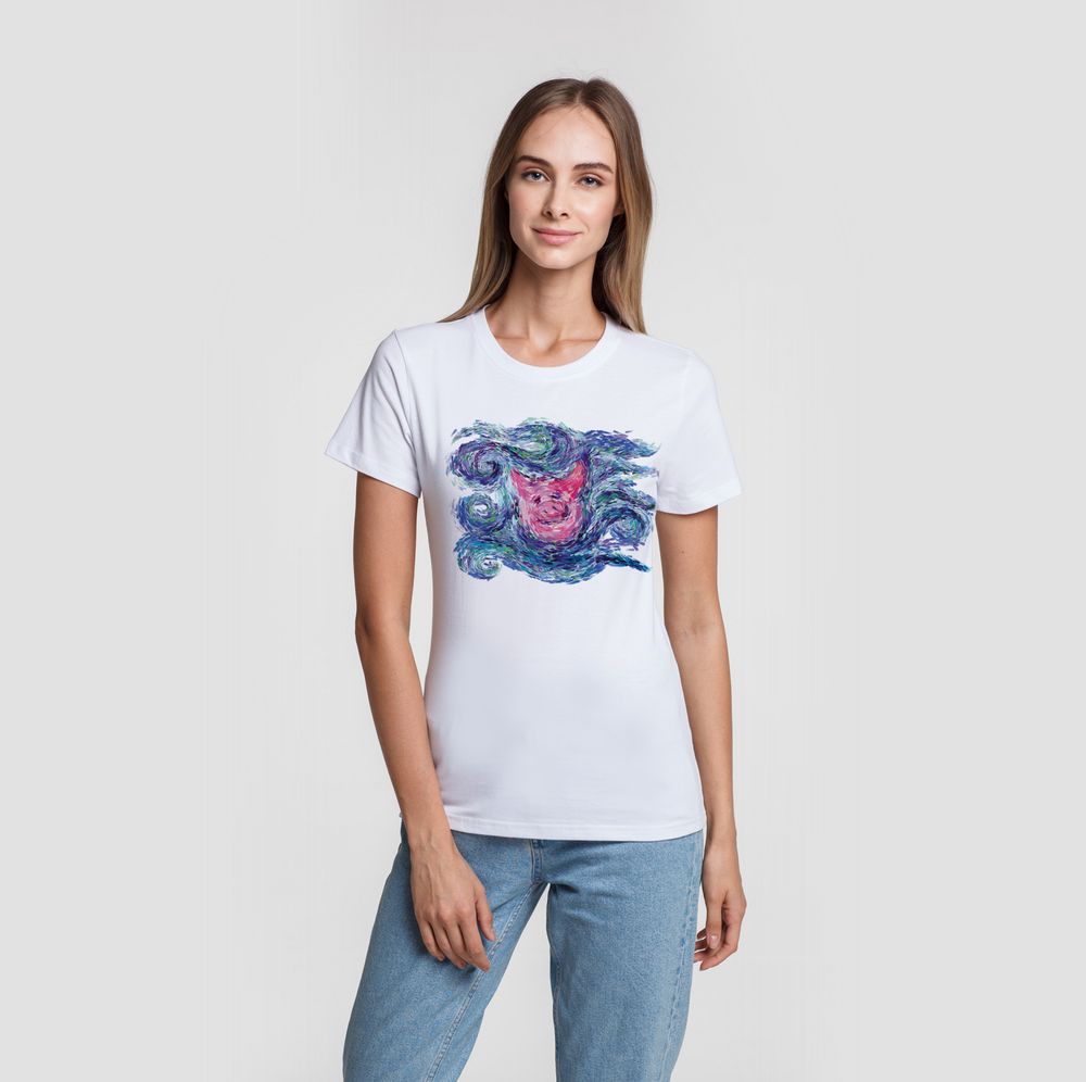 Футболка женская «Ван-Пиг» — пример нанесения логотипа () | Print Logo