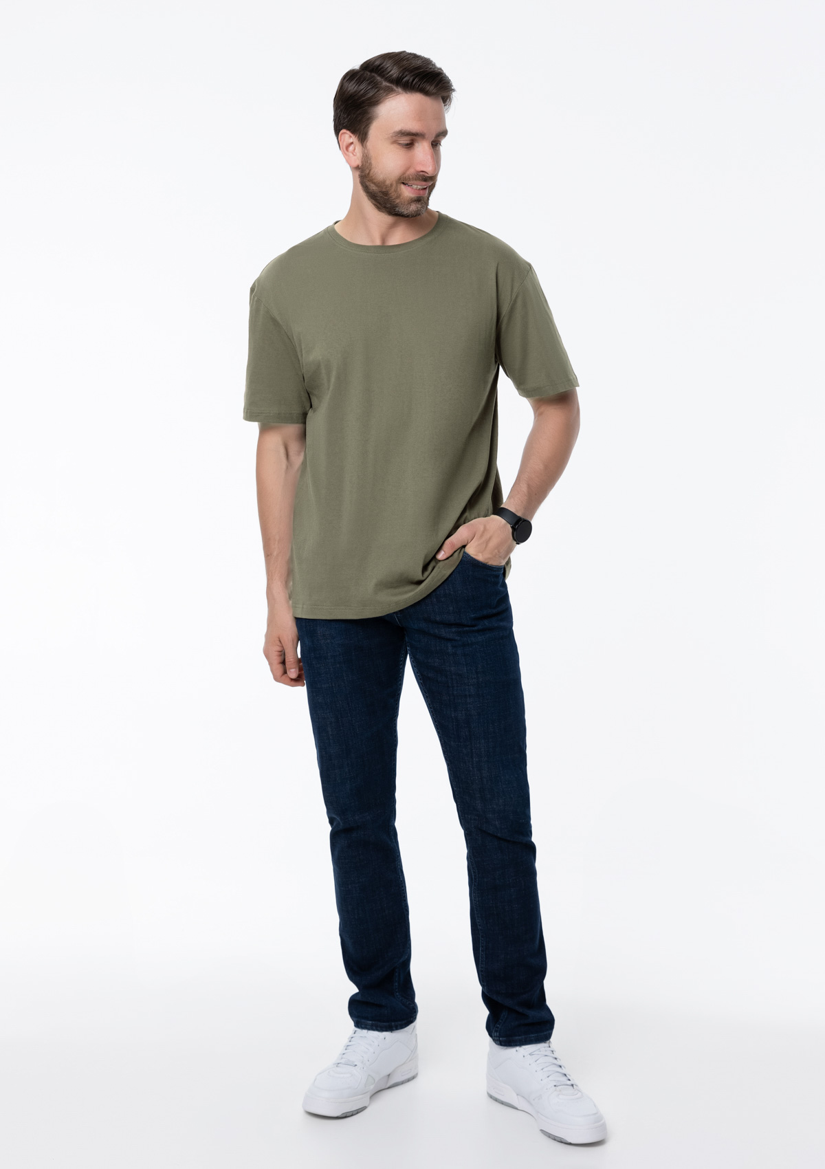 Футболка унисекс без бокового шва STAN хлопок 160, 02, Оливковый хаки,  (36)  (56/XXXL)