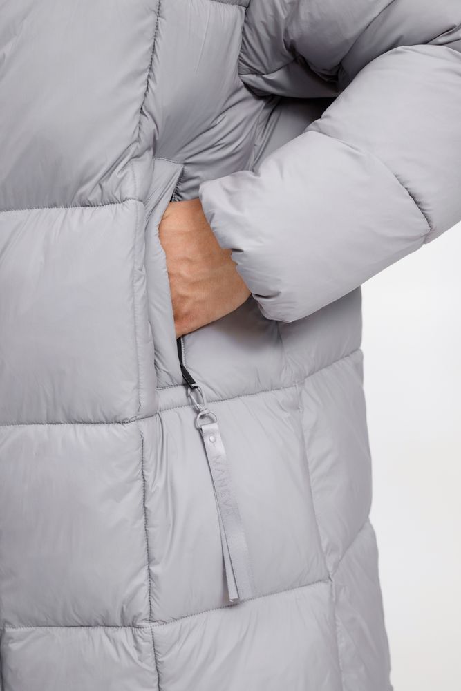 Пуховик унисекс Kapsula, серый, размер M/L