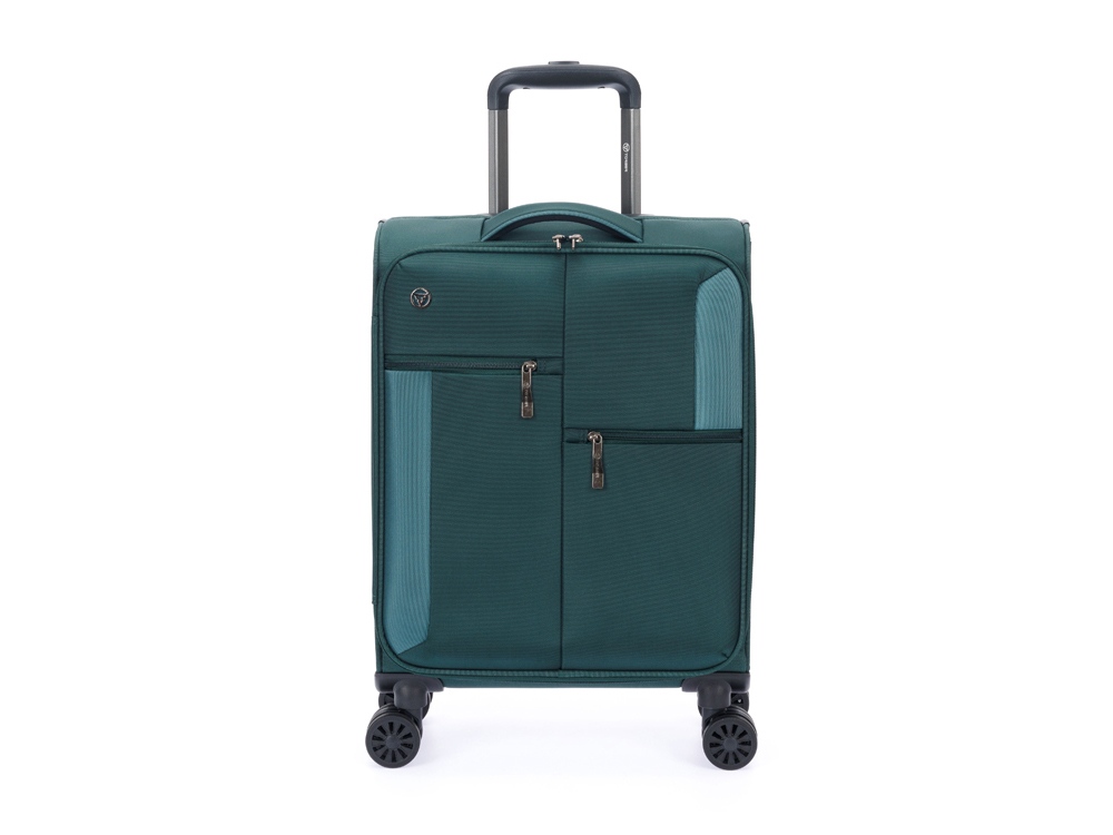 Чемодан TORBER СЕЙД, тёмно-зелёный, нейлон 600D, 36,5 х 19 х 54 см, 32 л