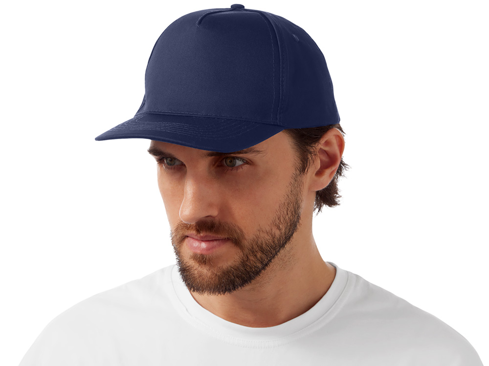 Бейсболка Mix 5-ти панельная 180 гр, темно-синий