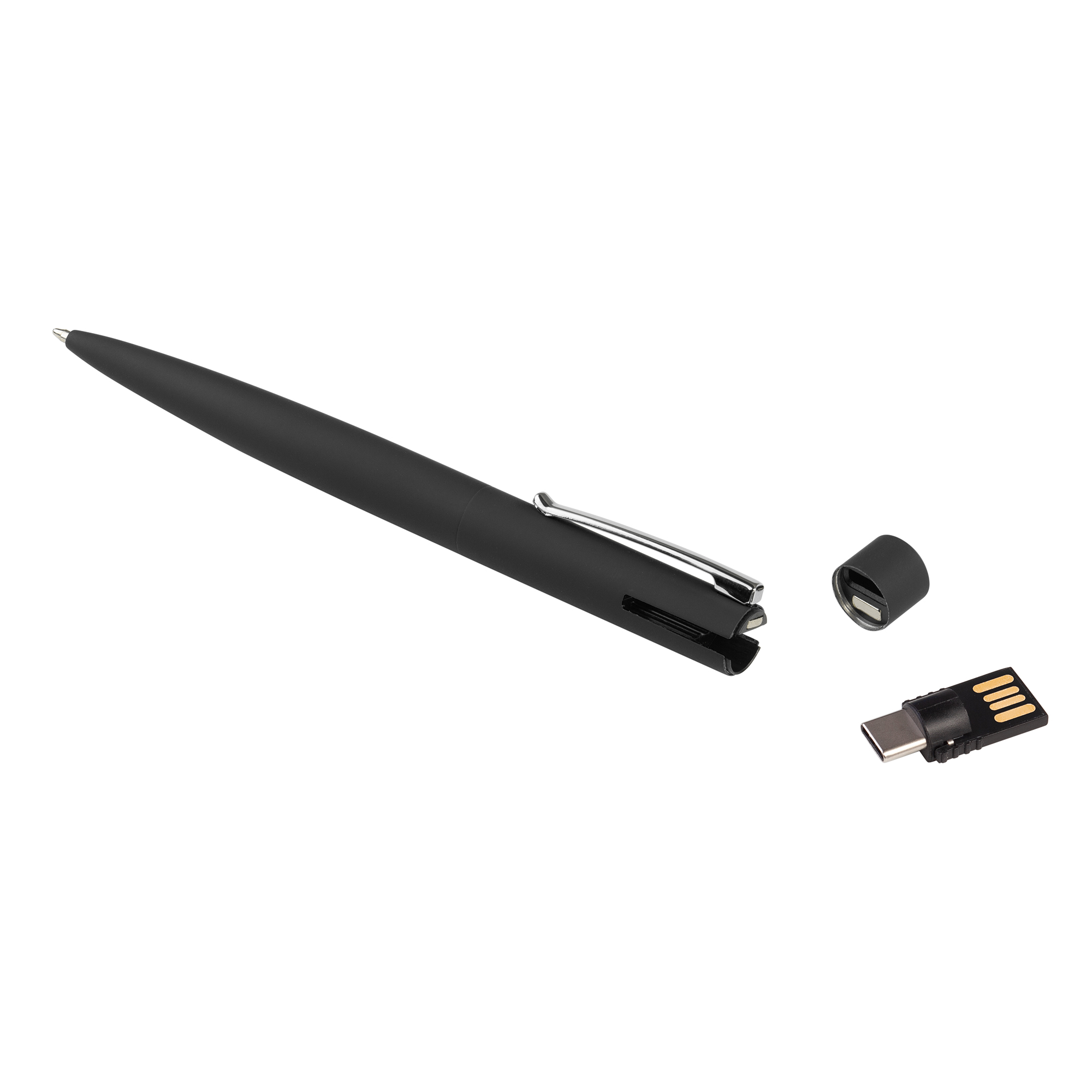 Ручка шариковая "Secret" с флеш-картой 32Gb OTG (USB2.0/Type-C), покрытие soft touch фото на сайте Print Logo.