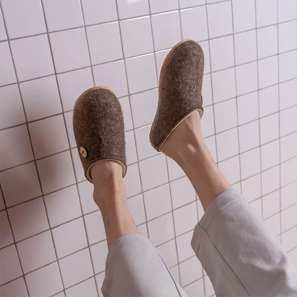 Домашние валенки Step, серо-коричневые (натуральные), размер 47