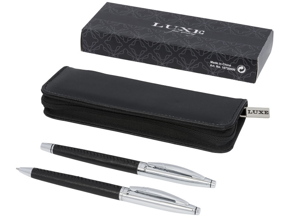 Подарочный набор ручек Tombeau, черный/серебристый