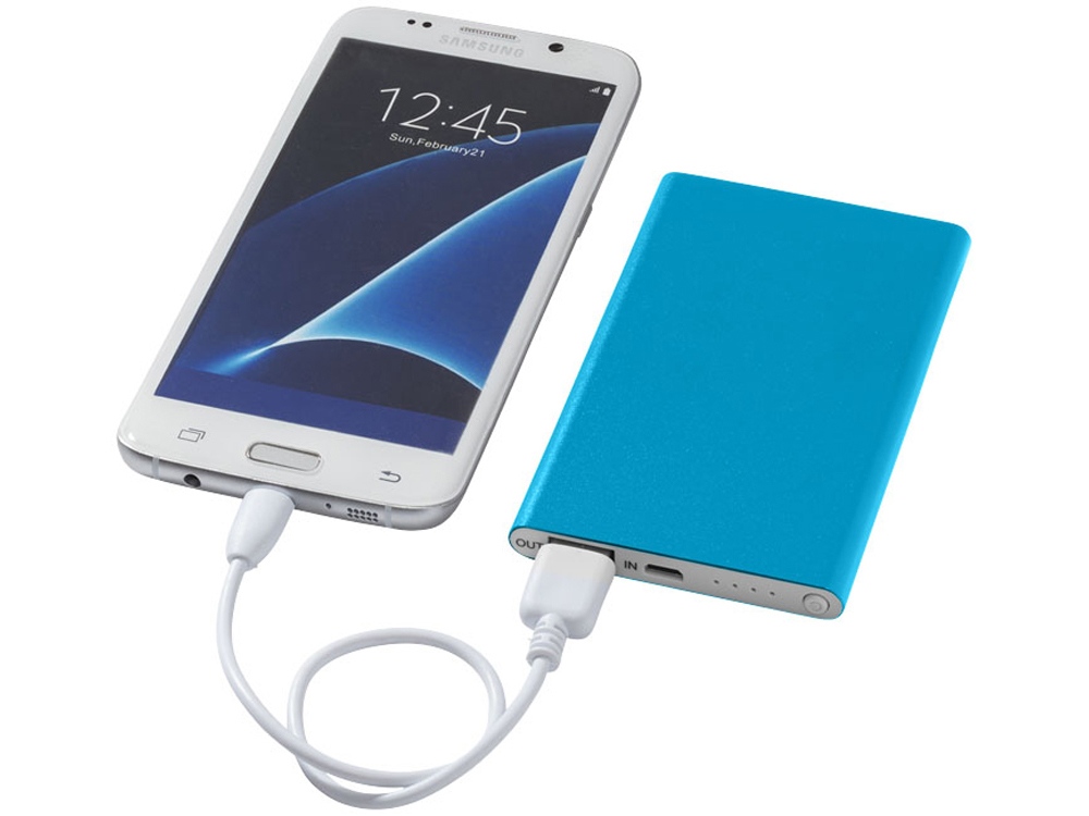 Алюминиевый повербанк Pep емкостью 4000 мА/ч, синий