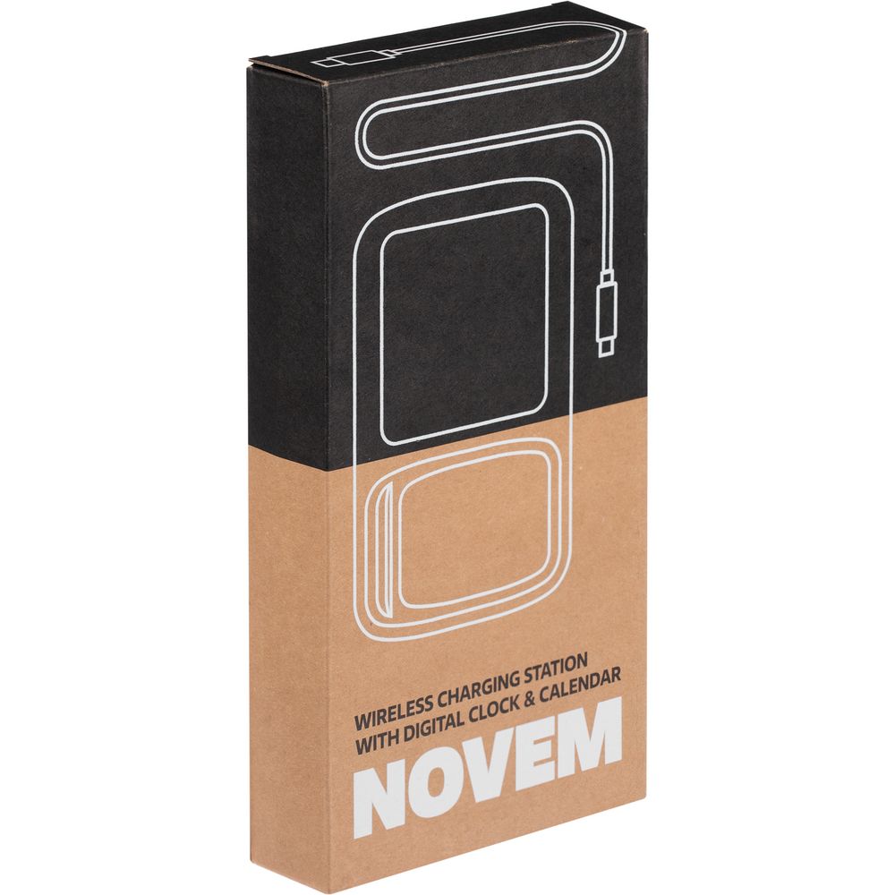 Станция беспроводной зарядки с часами и календарем Novem