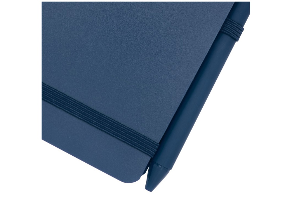 Блокнот Thalaasa формата А6 в твердой обложке из океанического пластика с шариковой ручкой - Синий