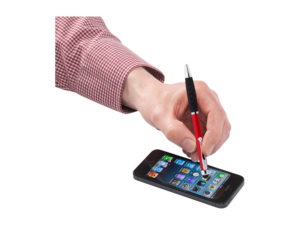 Ручка-стилус шариковая Ziggy черные чернила, красный/черный