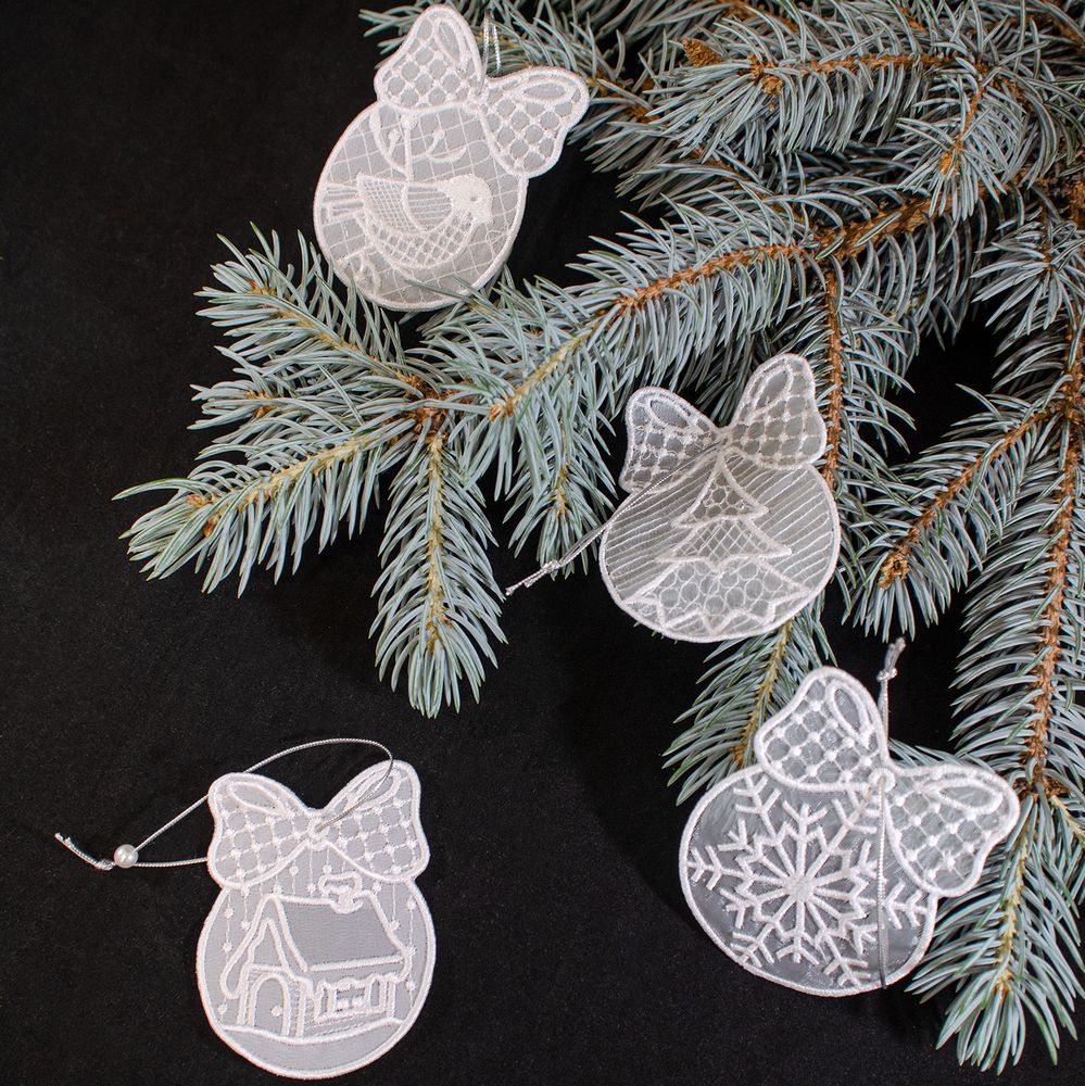 Набор подвесок «Зимние узоры» с логотипом сделано в России | Print Logo