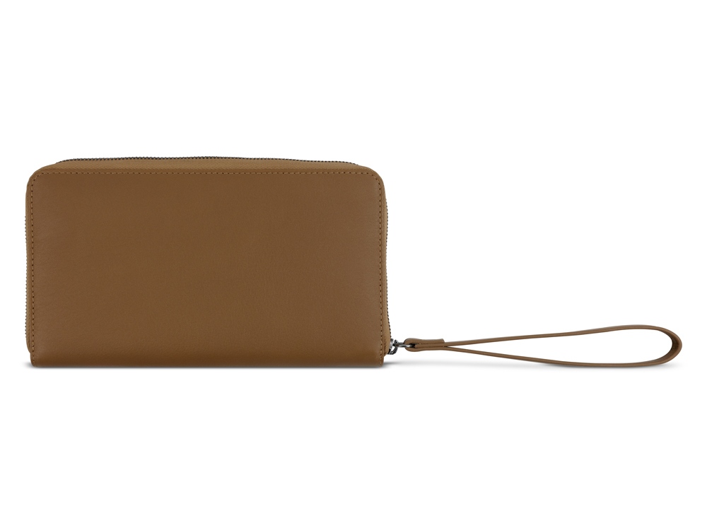 Кошелёк женский BUGATTI ДАФНА | DAPHNE с ключницей, коньячный цвет, воловья кожа/полиэстер, 19х3х11 см