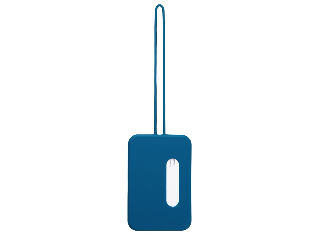 Бамбуковая багажная бирка с силиконовым чехлом Тагу, темно-синий