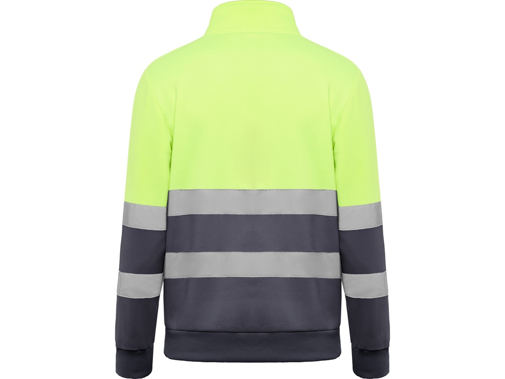 Свитшот ворот на молнии Spica, свинцовый/неоновый желтый