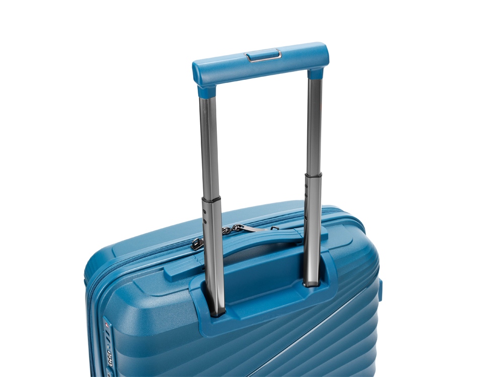 Чемодан TORBER НЕВО, синий, полипропилен, 40 х 25 х 55 см, 32 л