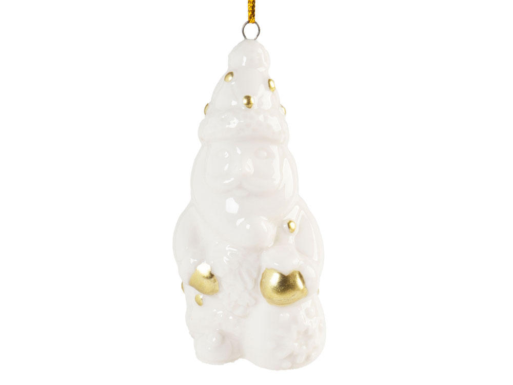 Новогодняя фарфоровая игрушка Дед Мороз с логотипом  | Print Logo