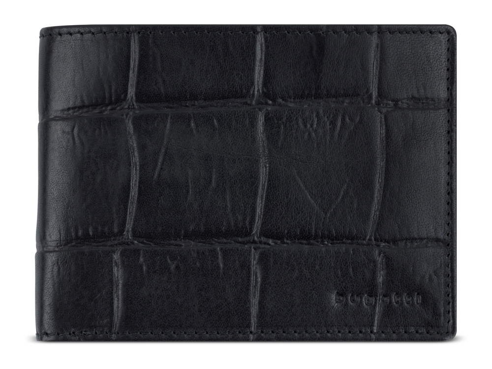 Портмоне BUGATTI НЕВИО | NEVIO, чёрный, воловья кожа/козья кожа/полиэстер, 12,5х2,5х9,3 см