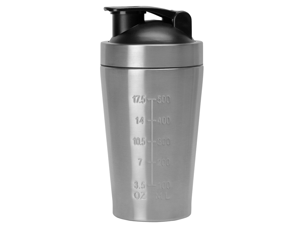 Спортивный шейкер из нержавеющей стали Top Up, 500 мл, серебристый