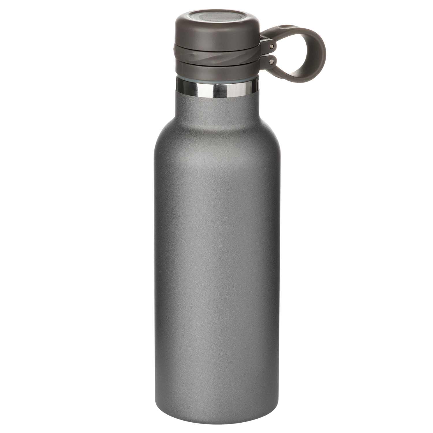 Термобутылка вакуумная герметичная Модена (Modena), черная — пример нанесения логотипа (Portobello Термокружки) | Print Logo