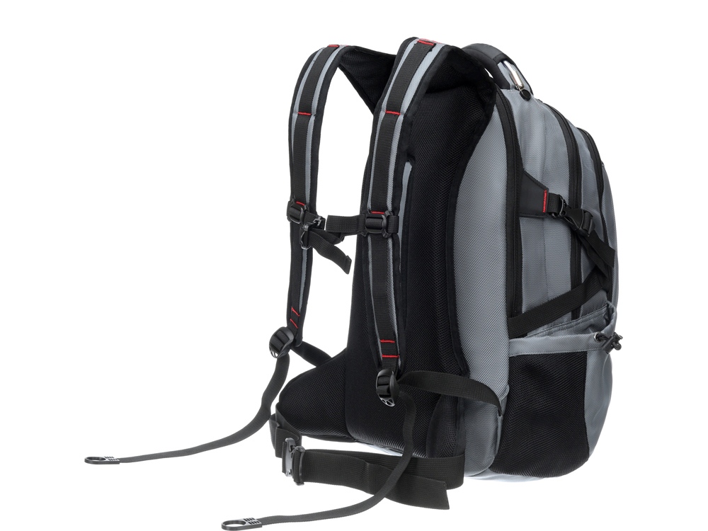 Рюкзак TORBER ДРАЙВ с отделением для ноутбука 15, серый/красный, полиэстер 1680D, 36x17x50 см, 30 л