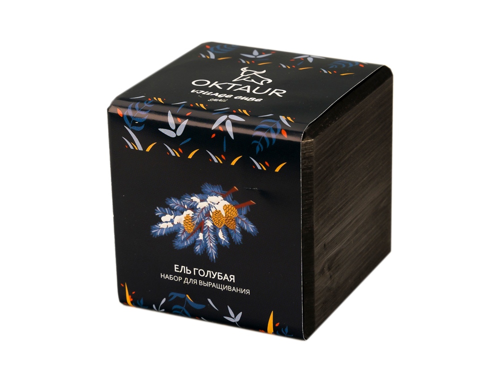 Набор для выращивания Small village cube Ель Голубая с логотипом OKTAUR | Print Logo