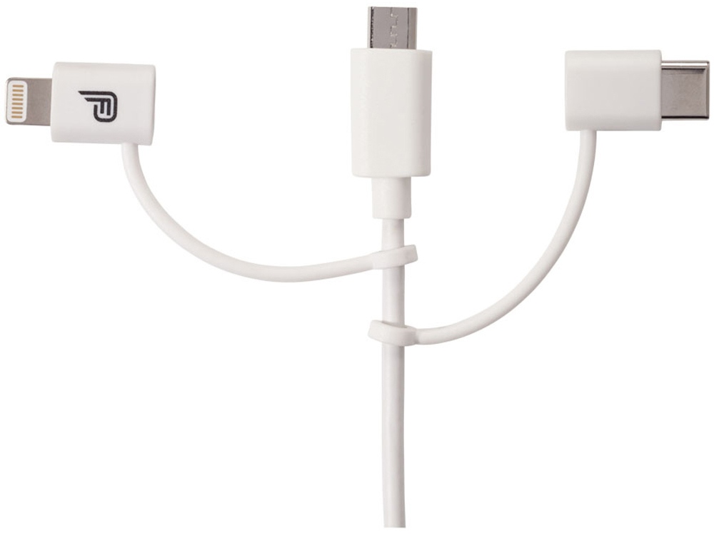 Кабель MFI 3-в-1 с коннектором Type-C, белый
